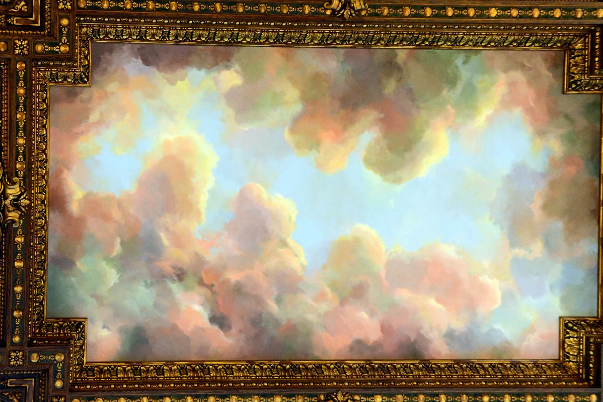 23-2 Ceiling Mural Of Vibrant skies and Billowing Clouds Rose Main Reading Room New York City Public Library Main Branch